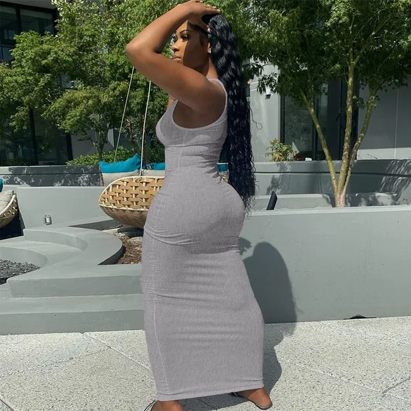 Sleeveless V-Neck Maxi Dress