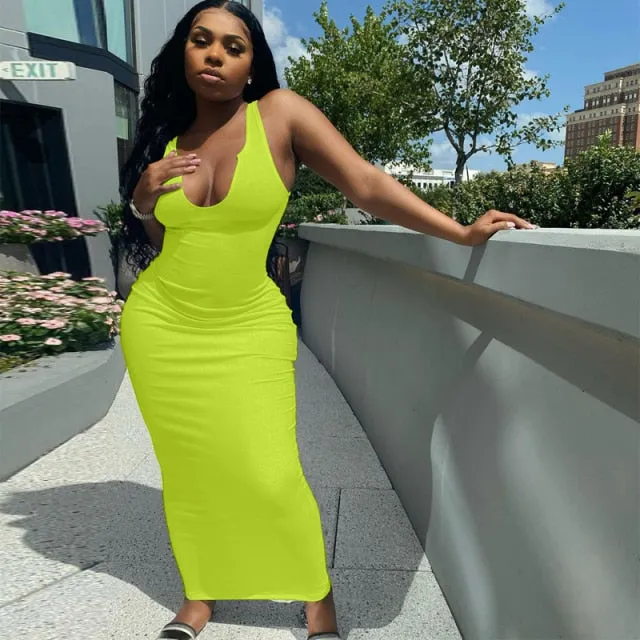 Sleeveless V-Neck Maxi Dress