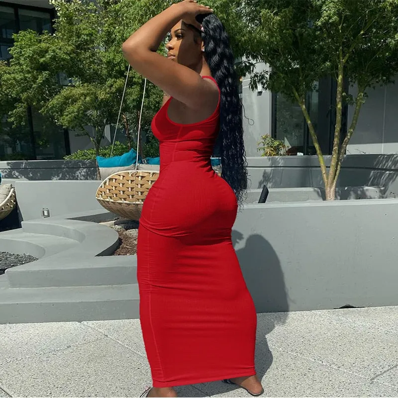 Sleeveless V-Neck Maxi Dress