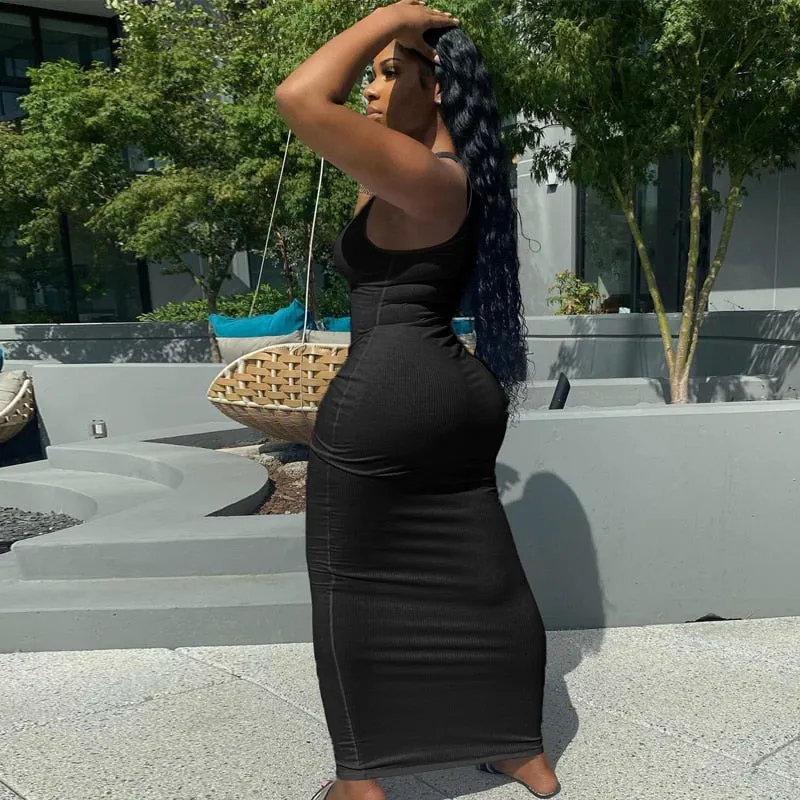 Sleeveless V-Neck Maxi Dress