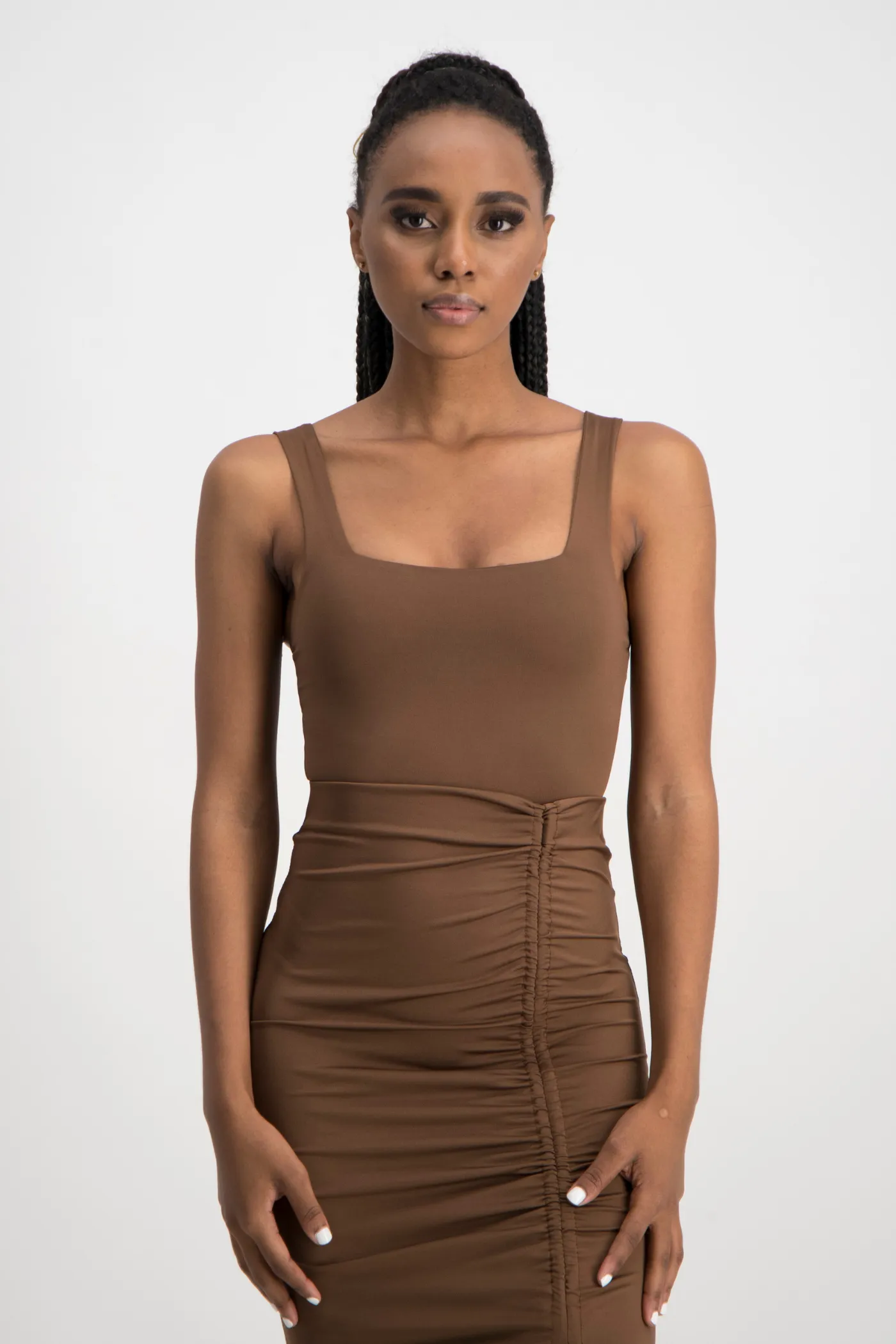 Thandi Square Neck Bodysuit - Pinecone