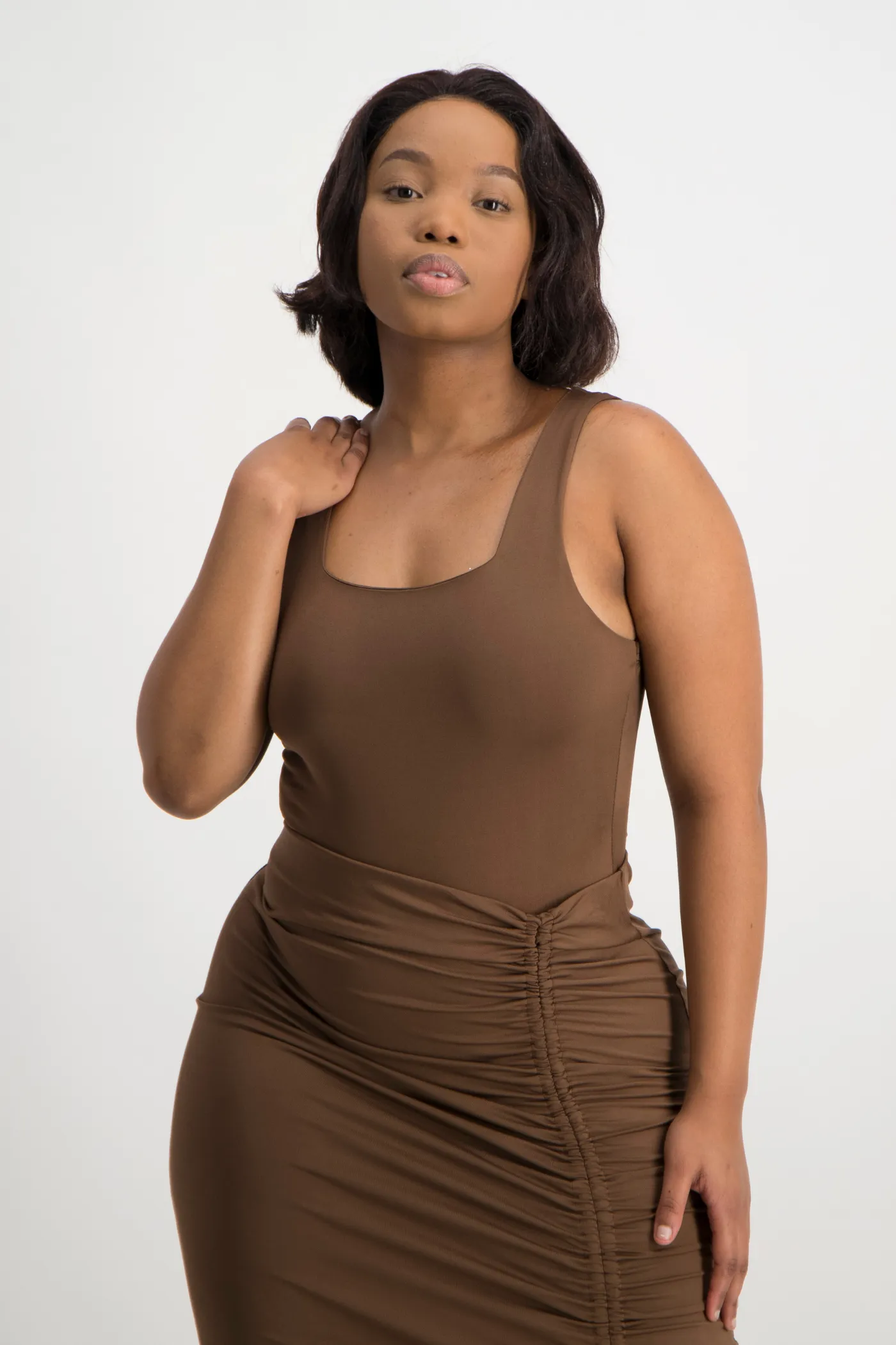 Thandi Square Neck Bodysuit - Pinecone