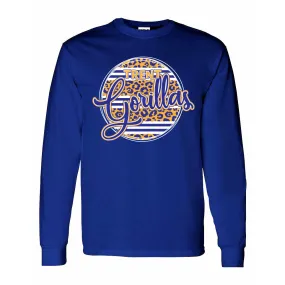 Trent Gorillas - Animal Print Stripe Circle Long Sleeve T-Shirt