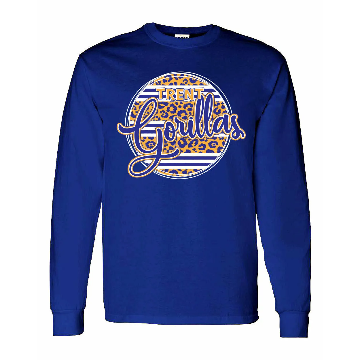 Trent Gorillas - Animal Print Stripe Circle Long Sleeve T-Shirt