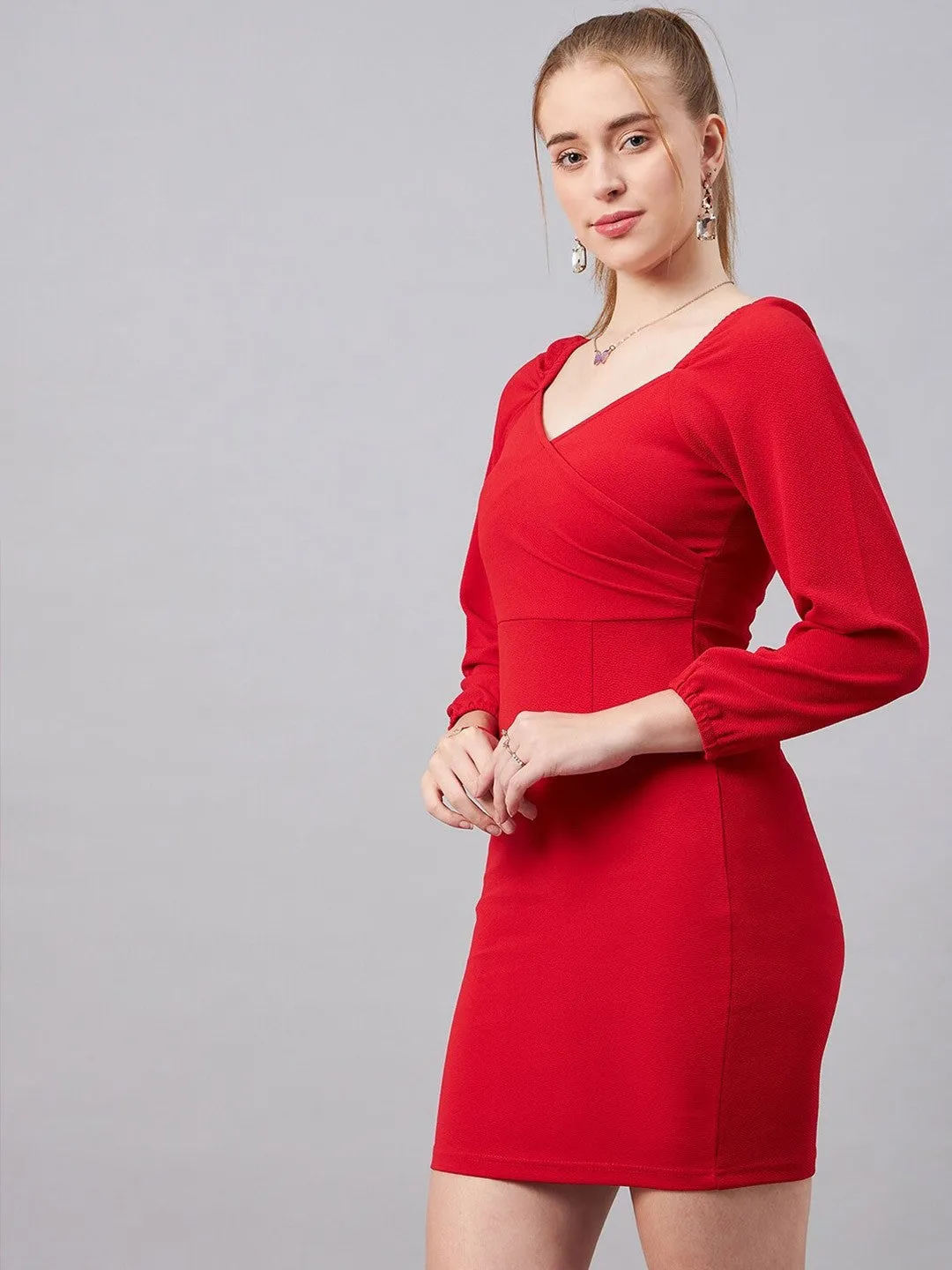 Vibrant Red Bodycon Dress
