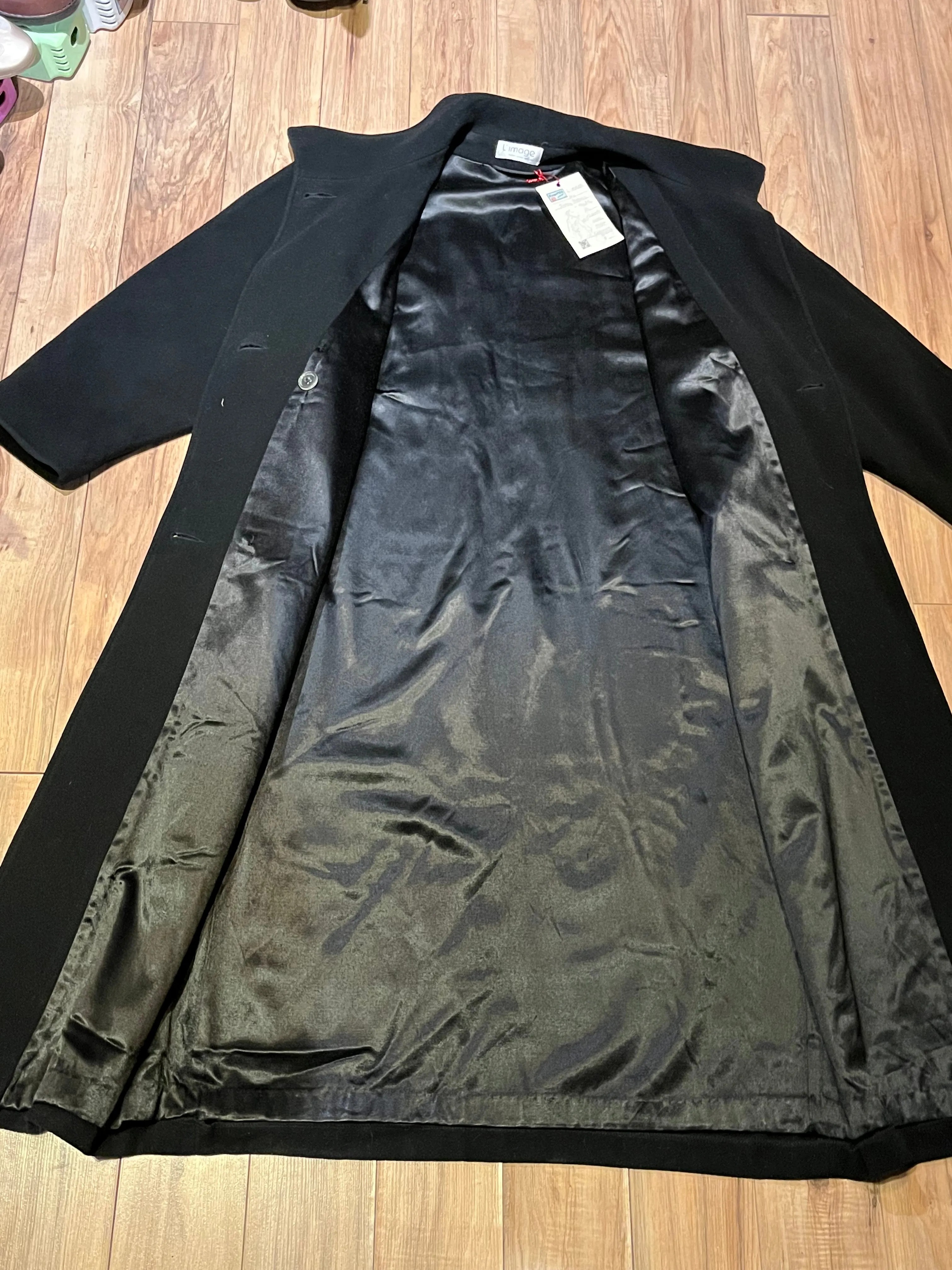 Vintage L’image by Irving Posluns Wool and Cashmere Blend Long Coat, Union Made in Canada, Chest 42”
