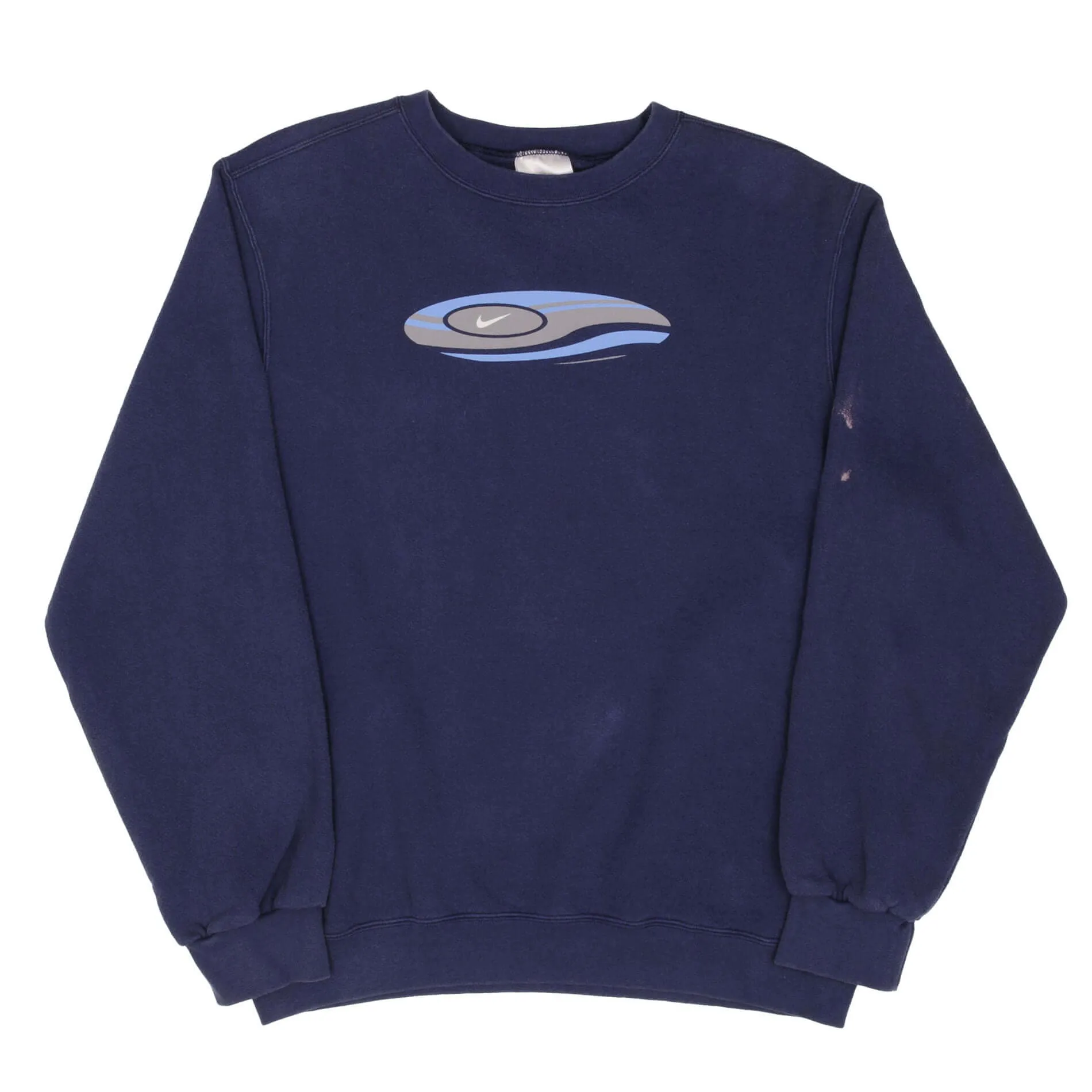 VINTAGE NIKE SURF SWOOSH NAVY BLUE SWEATSHIRT 1990S SIZE MEDIUM MADE IN USA