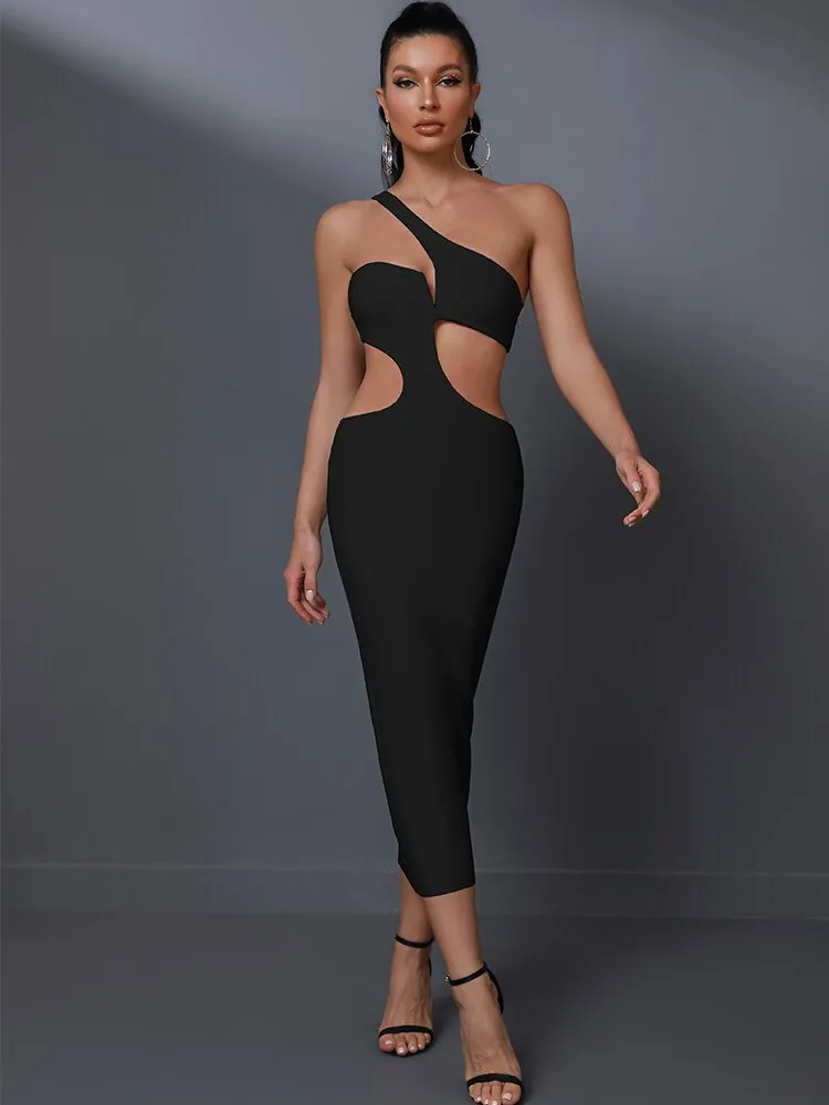 White Cut Out Midi Backless Bodycon Dress
